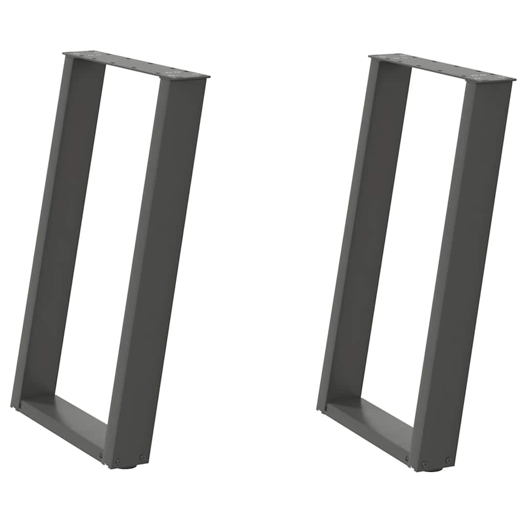 vidaXL Dining Table Legs U-Shaped 2 pcs Anthracite 50x(72-73) cm Steel