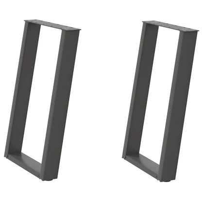 vidaXL Dining Table Legs U-Shaped 2 pcs Anthracite 50x(72-73) cm Steel