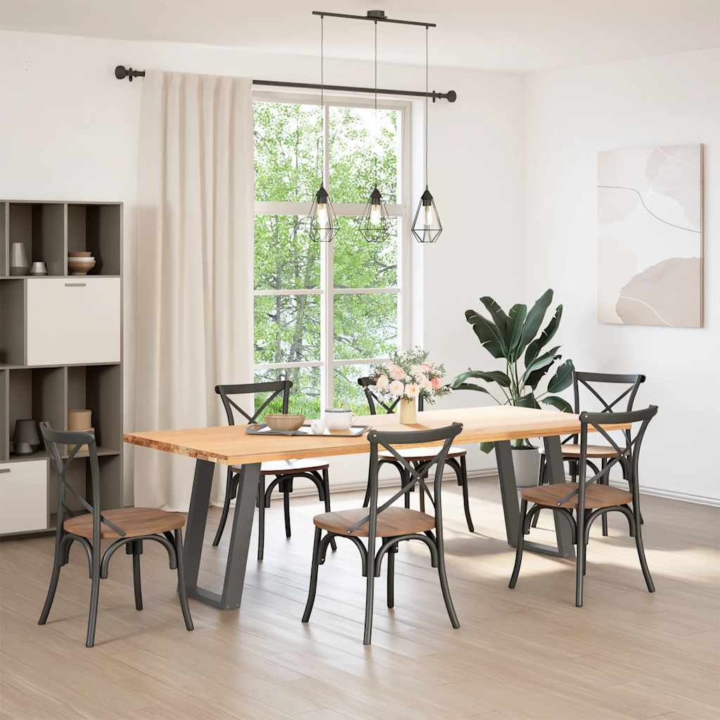 vidaXL Dining Table Legs U-Shaped 2 pcs Anthracite 50x(72-73) cm Steel