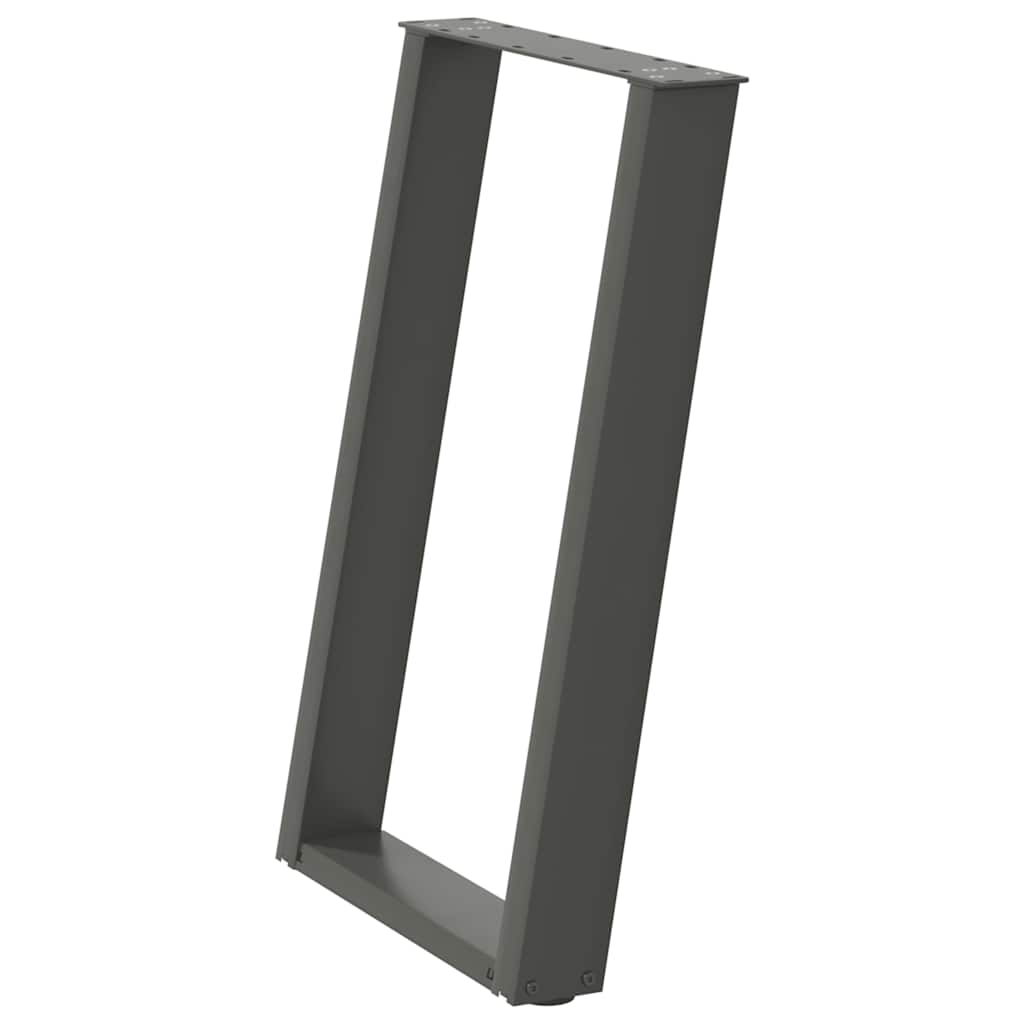 vidaXL Dining Table Legs U-Shaped 2 pcs Anthracite 50x(72-73) cm Steel