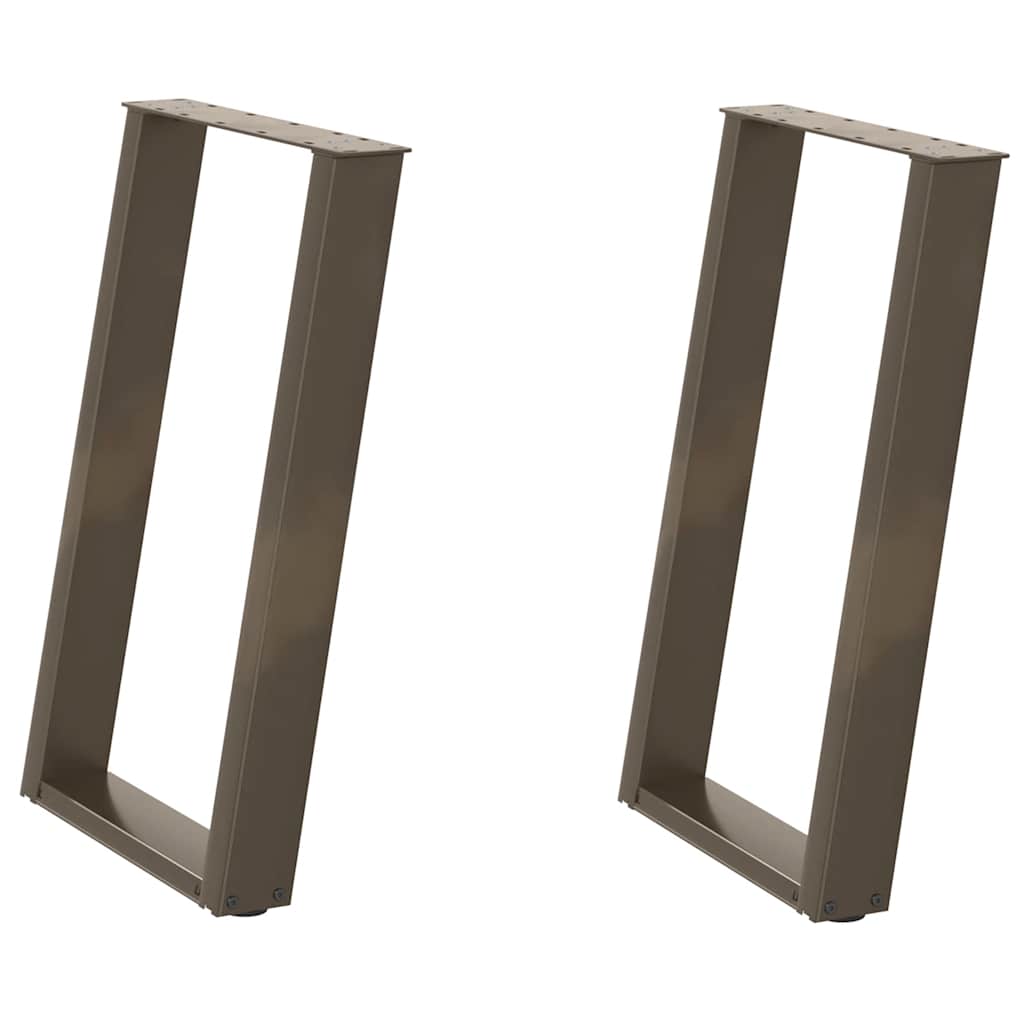 vidaXL Dining Table Legs U-Shaped 2 pcs Natural Steel 50x(72-73) cm Steel