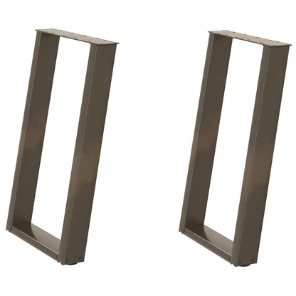 vidaXL Dining Table Legs U-Shaped 2 pcs Natural Steel 50x(72-73) cm Steel