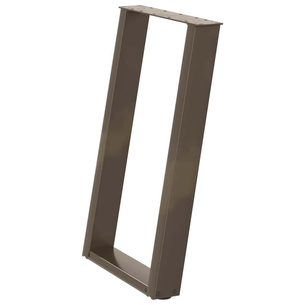vidaXL Dining Table Legs U-Shaped 2 pcs Natural Steel 50x(72-73) cm Steel