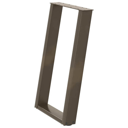 vidaXL Dining Table Legs U-Shaped 2 pcs Natural Steel 50x(72-73) cm Steel