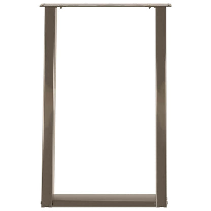 vidaXL Dining Table Legs U-Shaped 2 pcs Natural Steel 50x(72-73) cm Steel