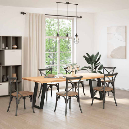 vidaXL Dining Table Legs U-Shaped 2 pcs Black 60x(72-73) cm Steel