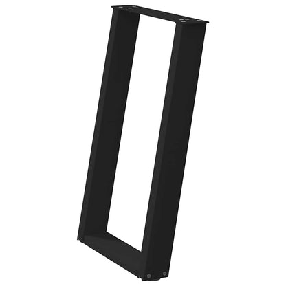 vidaXL Dining Table Legs U-Shaped 2 pcs Black 60x(72-73) cm Steel
