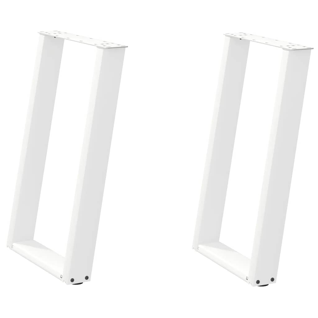 vidaXL Dining Table Legs U-Shaped 2 pcs White 60x(72-73) cm Steel