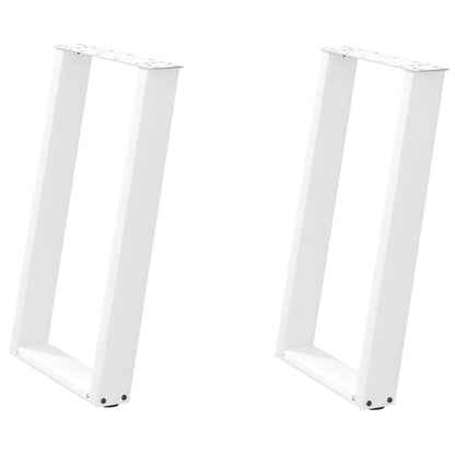 vidaXL Dining Table Legs U-Shaped 2 pcs White 60x(72-73) cm Steel