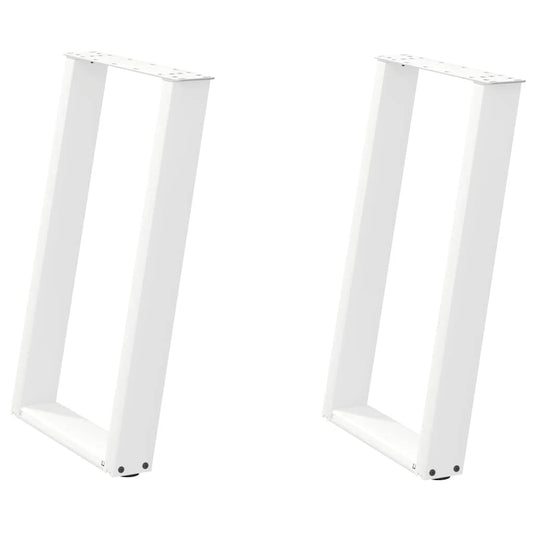 vidaXL Dining Table Legs U-Shaped 2 pcs White 60x(72-73) cm Steel