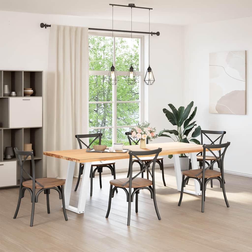 vidaXL Dining Table Legs U-Shaped 2 pcs White 60x(72-73) cm Steel