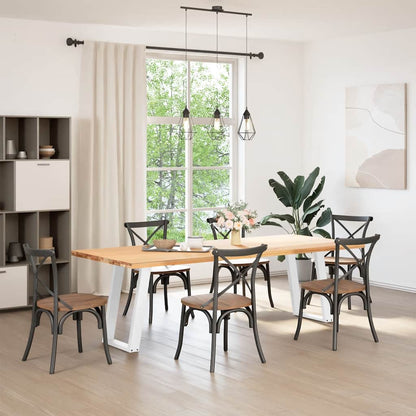 vidaXL Dining Table Legs U-Shaped 2 pcs White 60x(72-73) cm Steel