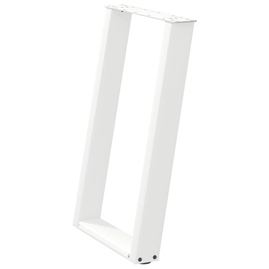 vidaXL Dining Table Legs U-Shaped 2 pcs White 60x(72-73) cm Steel