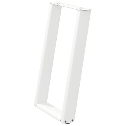 vidaXL Dining Table Legs U-Shaped 2 pcs White 60x(72-73) cm Steel