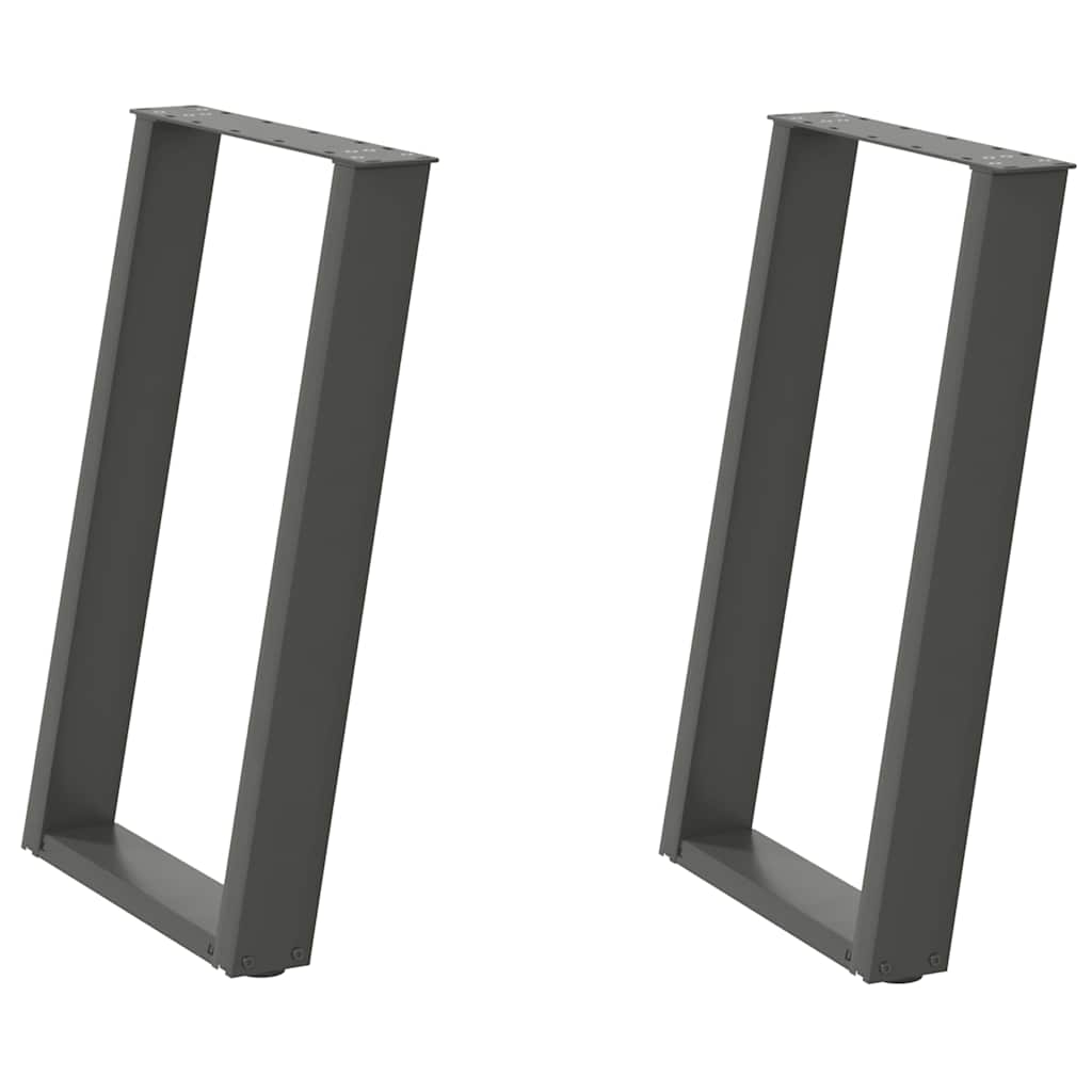 vidaXL Dining Table Legs U-Shaped 2 pcs Anthracite 60x(72-73) cm Steel