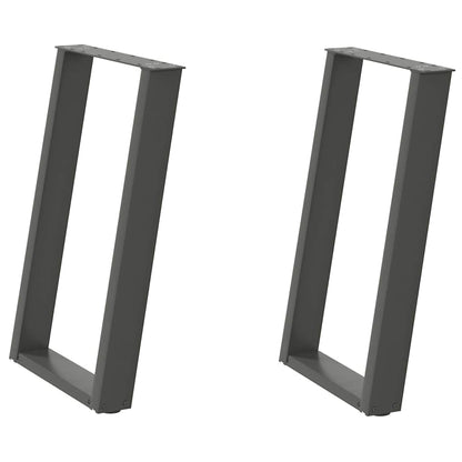 vidaXL Dining Table Legs U-Shaped 2 pcs Anthracite 60x(72-73) cm Steel