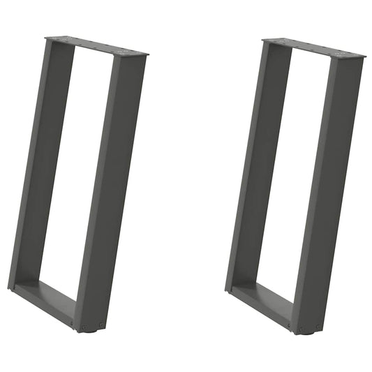 vidaXL Dining Table Legs U-Shaped 2 pcs Anthracite 60x(72-73) cm Steel