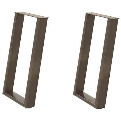 vidaXL Dining Table Legs U-Shaped 2 pcs Natural Steel 60x(72-73) cm Steel