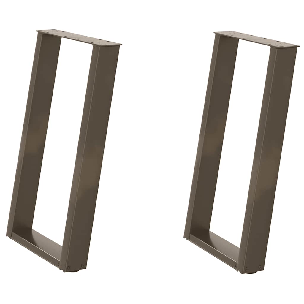 vidaXL Dining Table Legs U-Shaped 2 pcs Natural Steel 60x(72-73) cm Steel