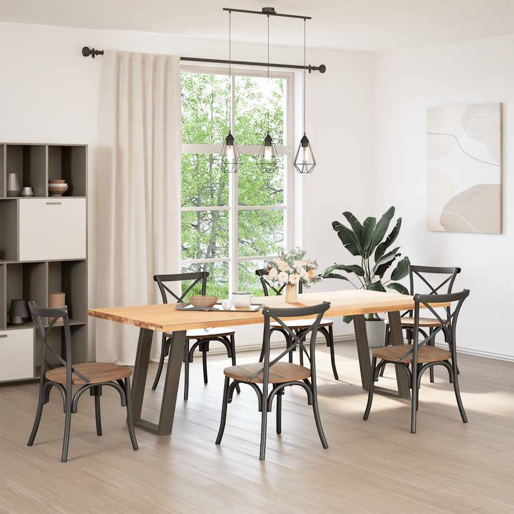 vidaXL Dining Table Legs U-Shaped 2 pcs Natural Steel 60x(72-73) cm Steel
