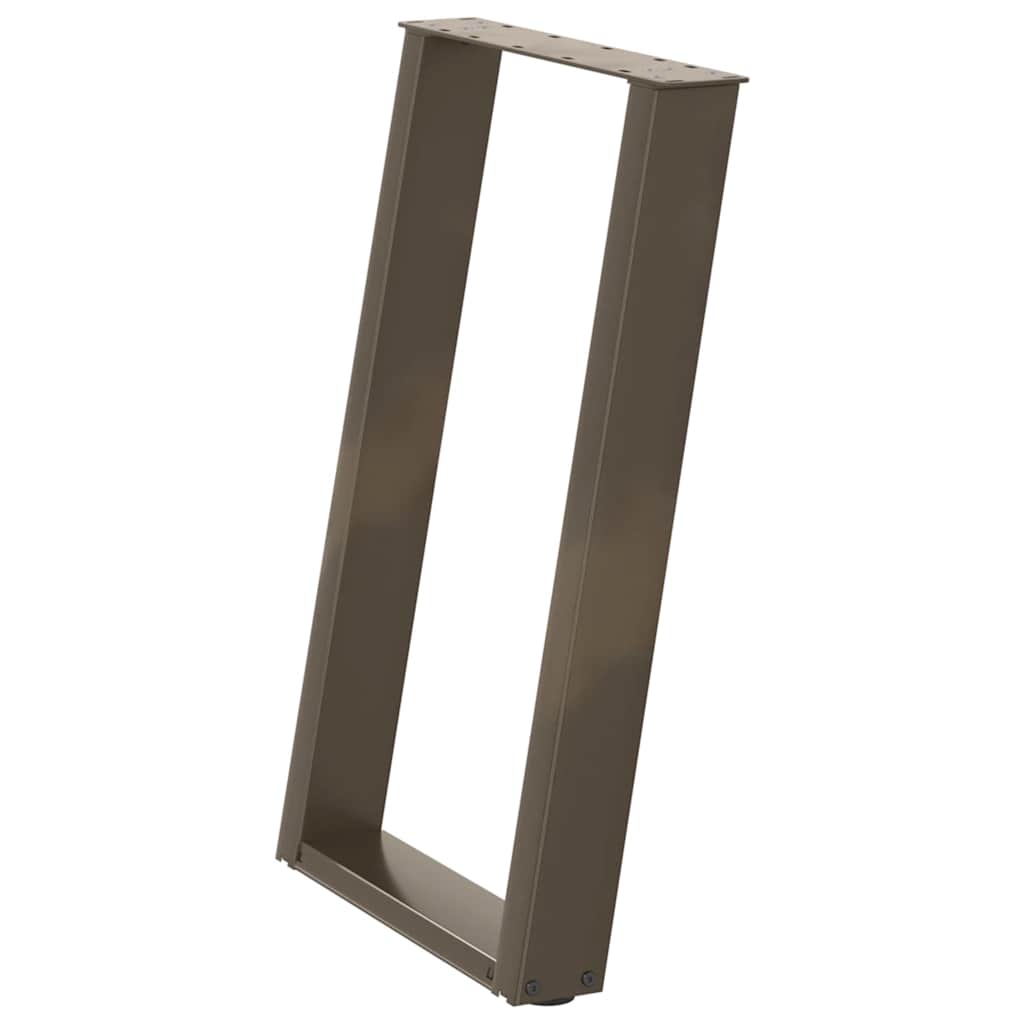 vidaXL Dining Table Legs U-Shaped 2 pcs Natural Steel 60x(72-73) cm Steel