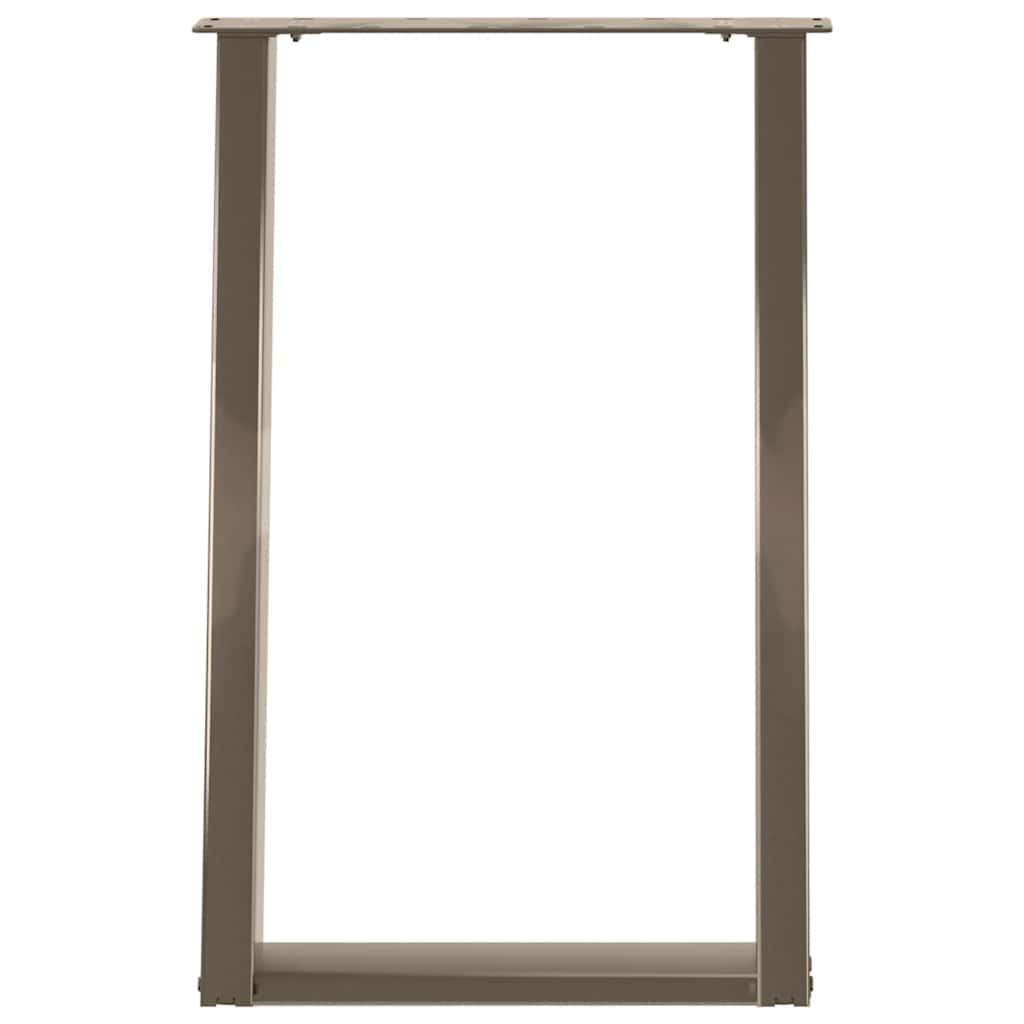 vidaXL Dining Table Legs U-Shaped 2 pcs Natural Steel 60x(72-73) cm Steel