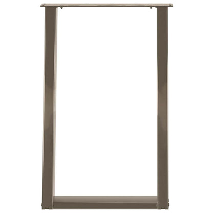 vidaXL Dining Table Legs U-Shaped 2 pcs Natural Steel 60x(72-73) cm Steel