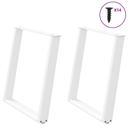 vidaXL Dining Table Legs U-Shaped 2 pcs White 70x(72-73) cm Steel