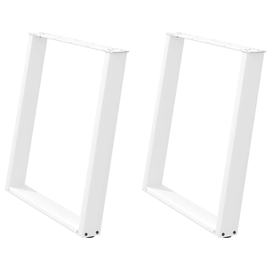 vidaXL Dining Table Legs U-Shaped 2 pcs White 70x(72-73) cm Steel