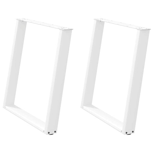 vidaXL Dining Table Legs U-Shaped 2 pcs White 70x(72-73) cm Steel