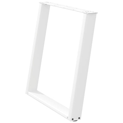 vidaXL Dining Table Legs U-Shaped 2 pcs White 70x(72-73) cm Steel