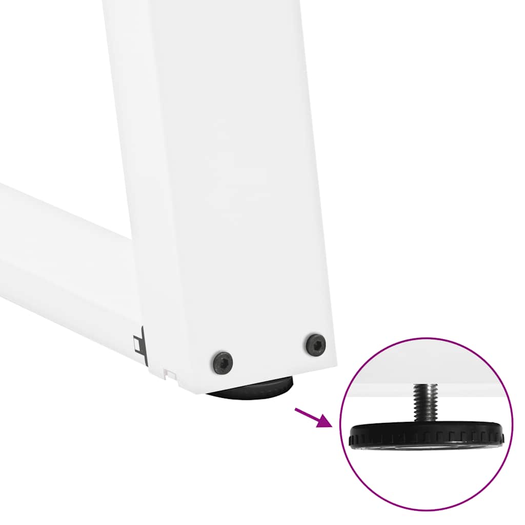 vidaXL Dining Table Legs U-Shaped 2 pcs White 70x(72-73) cm Steel