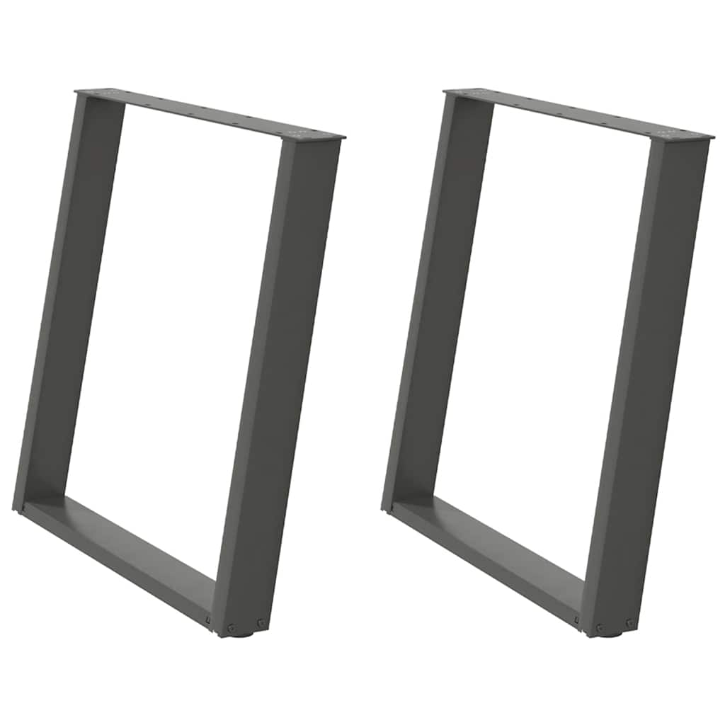 vidaXL Dining Table Legs U-Shaped 2 pcs Anthracite 70x(72-73) cm Steel