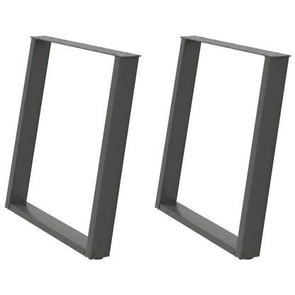 vidaXL Dining Table Legs U-Shaped 2 pcs Anthracite 70x(72-73) cm Steel