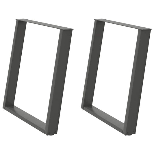 vidaXL Dining Table Legs U-Shaped 2 pcs Anthracite 70x(72-73) cm Steel
