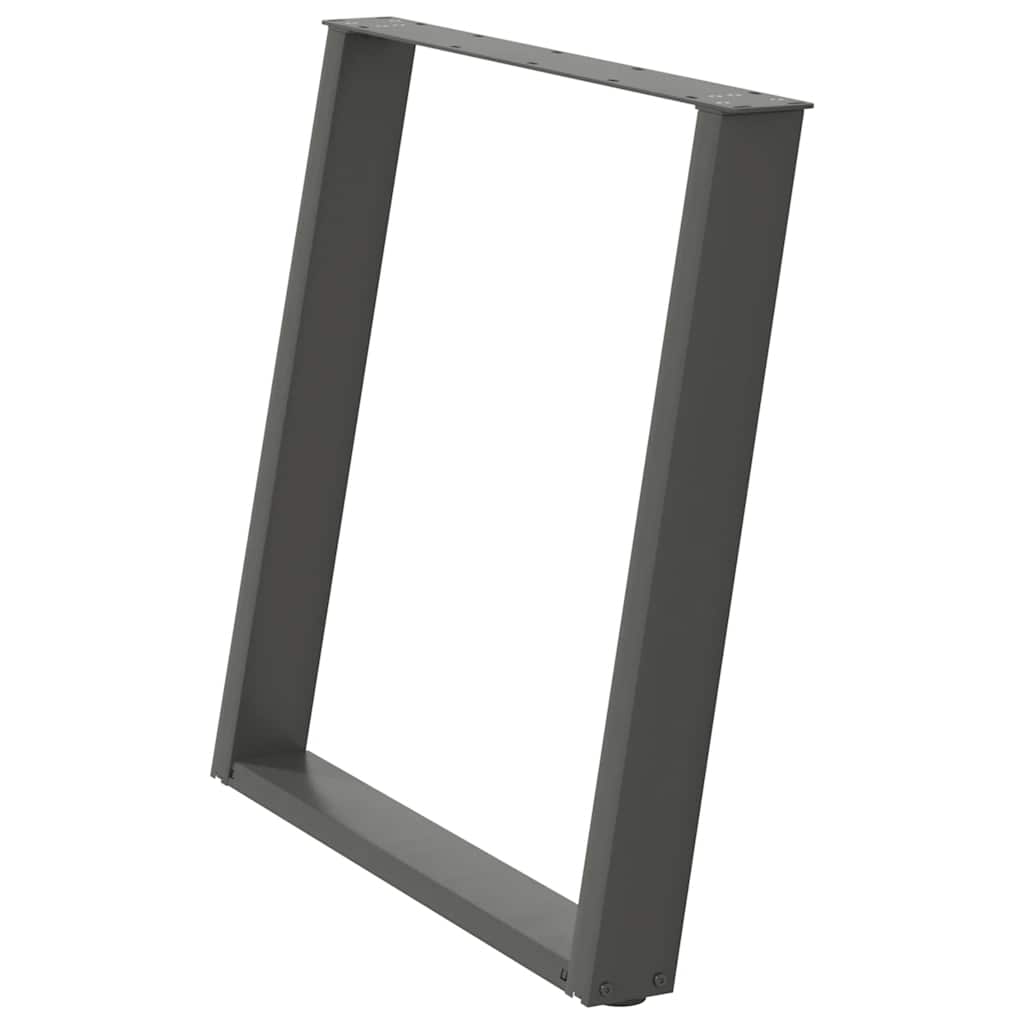 vidaXL Dining Table Legs U-Shaped 2 pcs Anthracite 70x(72-73) cm Steel