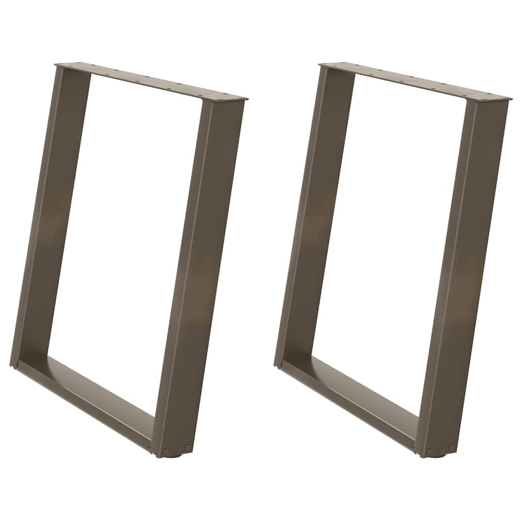 vidaXL Dining Table Legs U-Shaped 2 pcs Natural Steel 70x(72-73) cm Steel