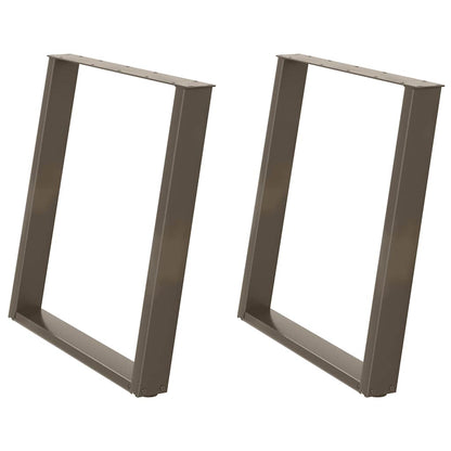 vidaXL Dining Table Legs U-Shaped 2 pcs Natural Steel 70x(72-73) cm Steel