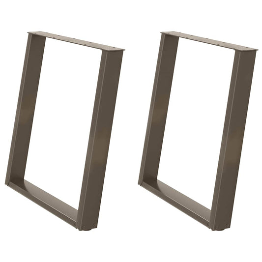 vidaXL Dining Table Legs U-Shaped 2 pcs Natural Steel 70x(72-73) cm Steel