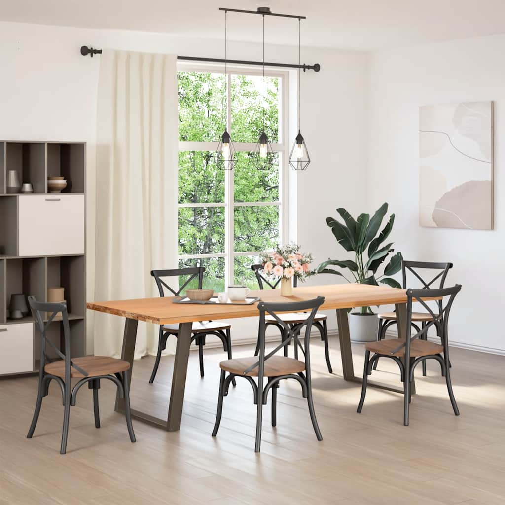 vidaXL Dining Table Legs U-Shaped 2 pcs Natural Steel 70x(72-73) cm Steel