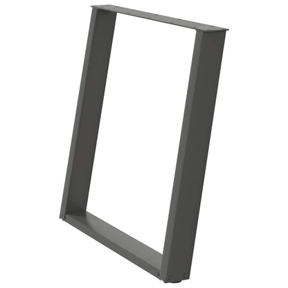 vidaXL Dining Table Legs U-Shaped 2 pcs Anthracite 80x(72-73) cm Steel