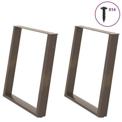 vidaXL Dining Table Legs U-Shaped 2 pcs Natural Steel 80x(72-73) cm Steel