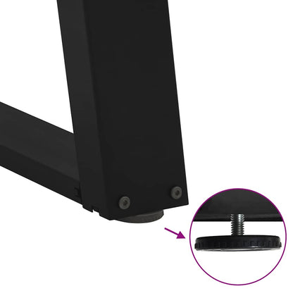 vidaXL Dining Table Legs U-Shaped 2 pcs Black 90x(72-73) cm Steel