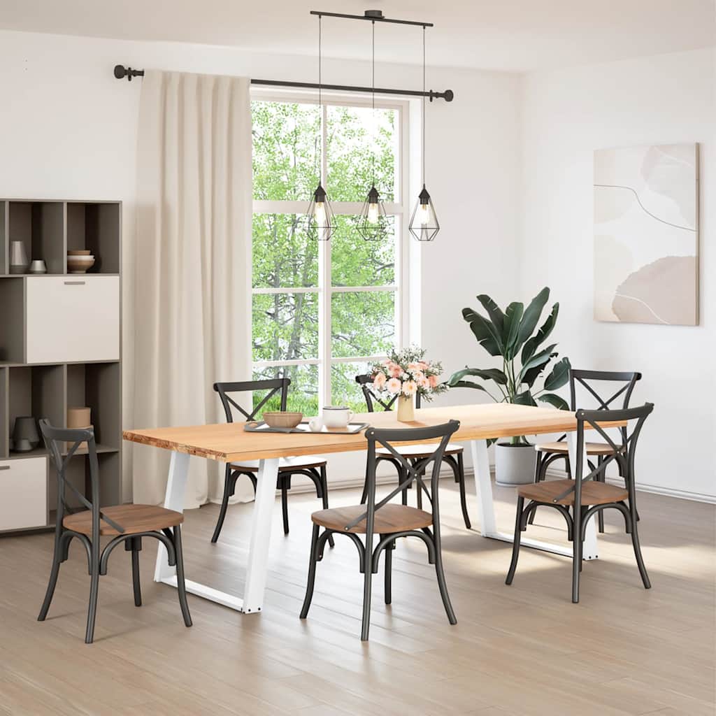 vidaXL Dining Table Legs U-Shaped 2 pcs White 90x(72-73) cm Steel