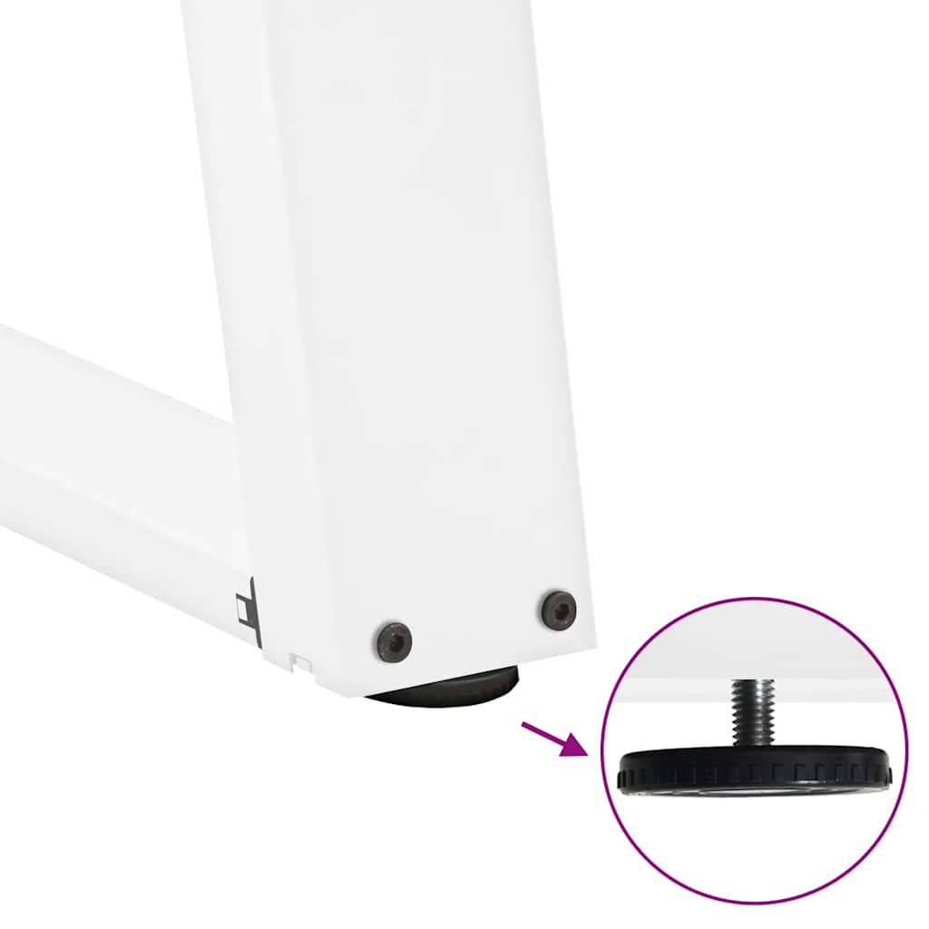 vidaXL Dining Table Legs U-Shaped 2 pcs White 90x(72-73) cm Steel