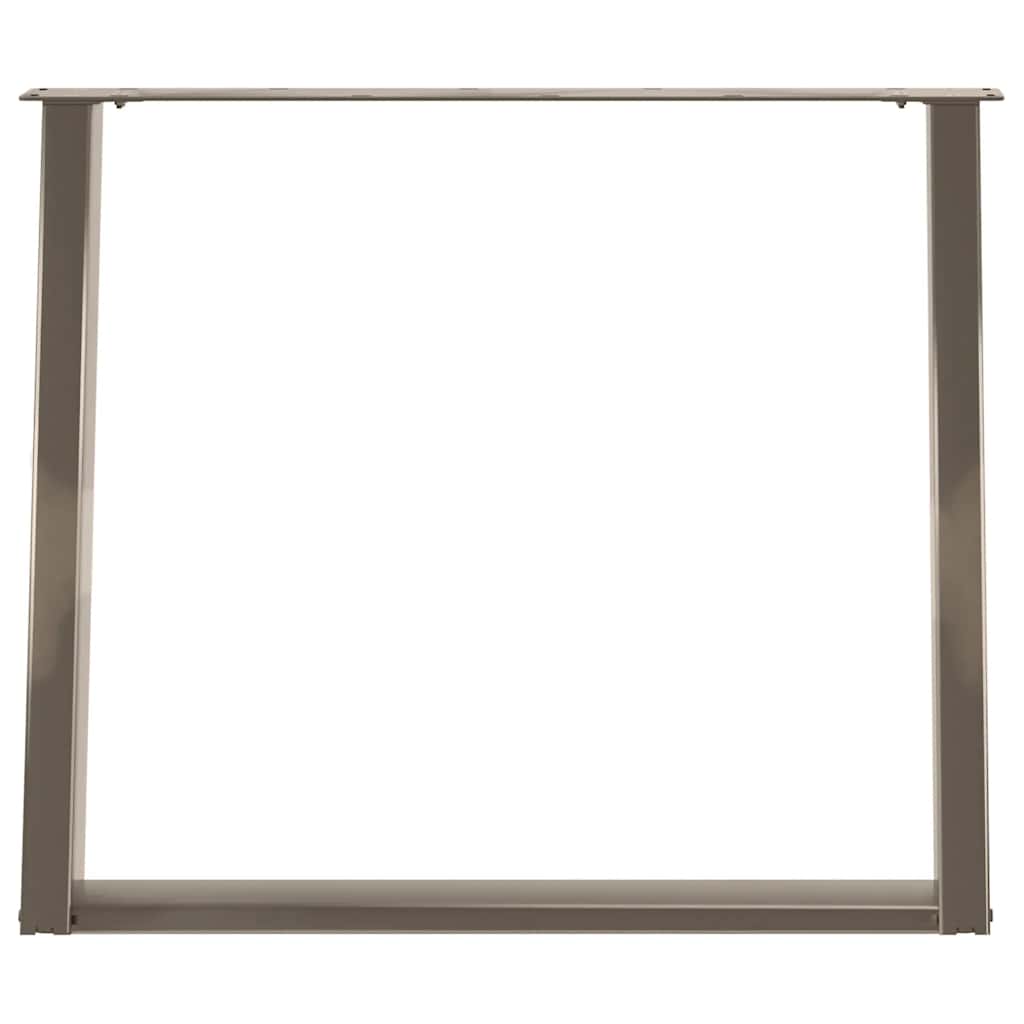 vidaXL Dining Table Legs U-Shaped 2 pcs Natural Steel 90x(72-73) cm Steel