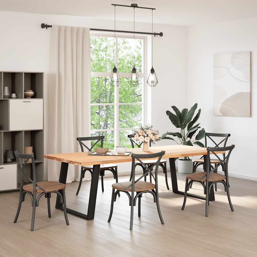 vidaXL Dining Table Legs U-Shaped 2 pcs Black 100x(72-73) cm Steel