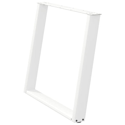 vidaXL Dining Table Legs U-Shaped 2 pcs White 100x(72-73) cm Steel