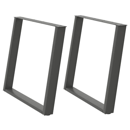 vidaXL Dining Table Legs U-Shaped 2 pcs Anthracite 100x(72-73) cm Steel