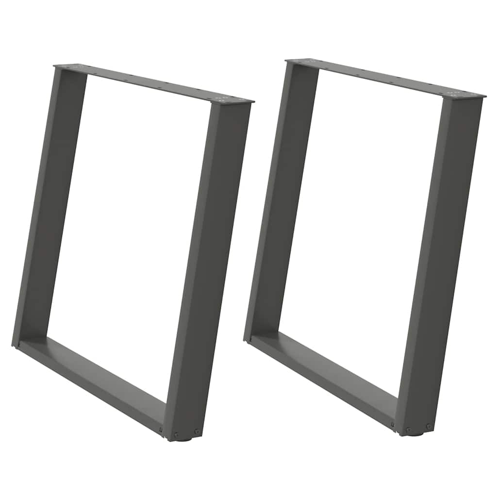 vidaXL Dining Table Legs U-Shaped 2 pcs Anthracite 100x(72-73) cm Steel